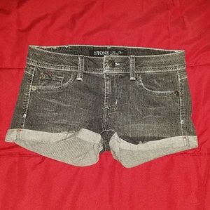 Stone Love Blue Jeans grey shorts